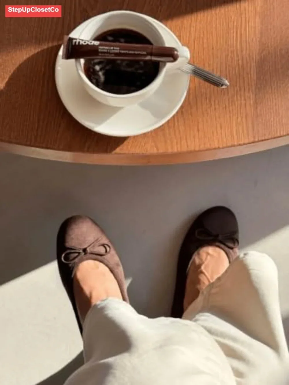 Ballet Flats with Bow - Slip On Comfort Dress Shoes for Work
